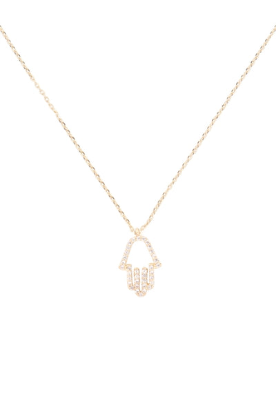 PAVE HAMSA HAND PENDANT NECKLACE