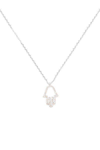 PAVE HAMSA HAND PENDANT NECKLACE