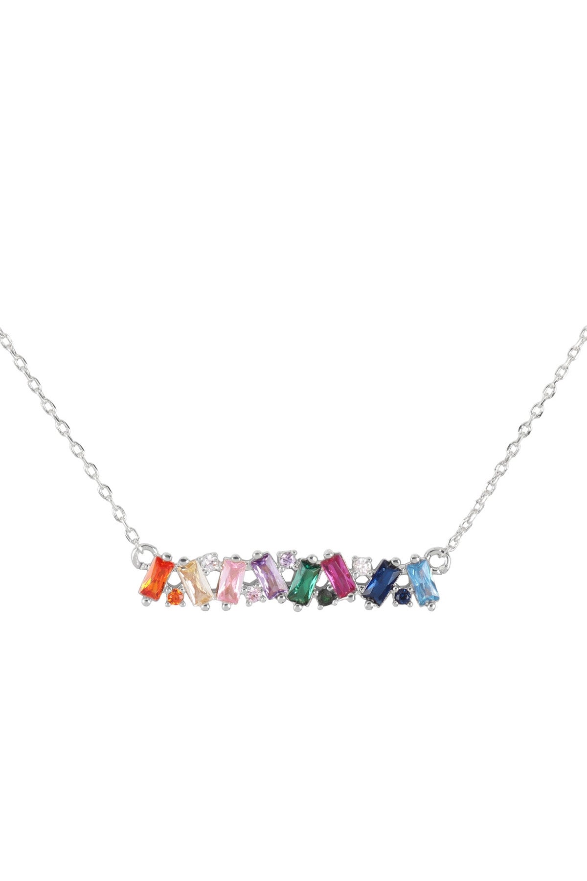 MULTI COLOR CRYSTAL BRASS NECKLACE/6PCS (NOW $3.50 ONLY!)