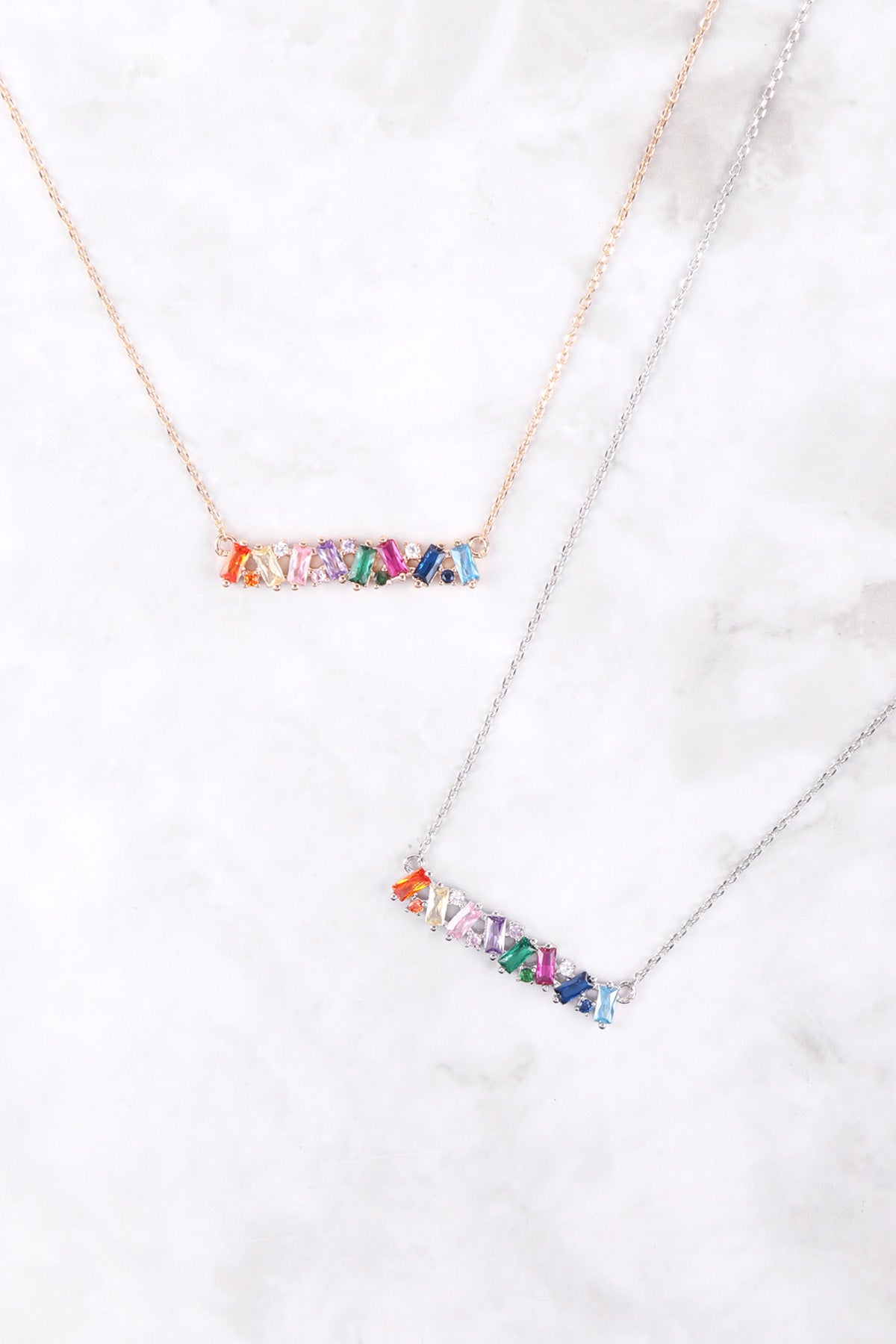 MULTI COLOR CRYSTAL BRASS NECKLACE/6PCS (NOW $3.50 ONLY!)