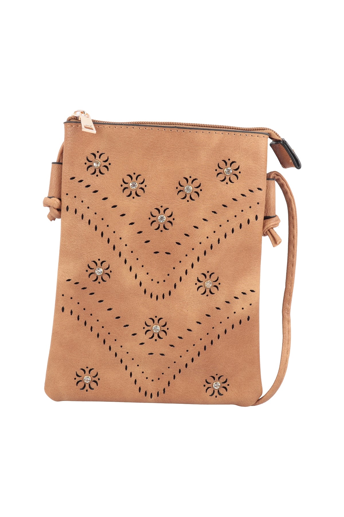 PU LEATHER MINI FLOWER PATTERN CROSSSBODY BAG/6PCS