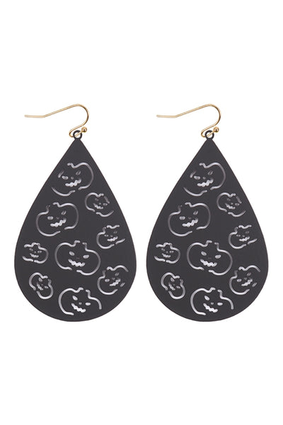 HALLOWEEN PUMPKIN FILIGREE TEARDROP EARRINGS