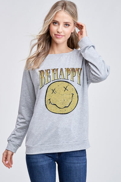 BE HAPPY LONG SLEEVE TOP