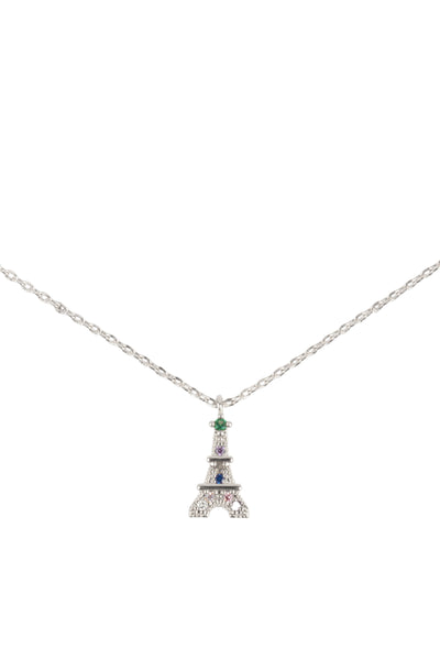 CUBIC ZIRCONIA TOWER CRYSTAL PENDANT NECKLACE