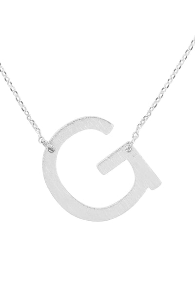 "G" INITIAL ROUGH FINISH CHAIN NECKLACE