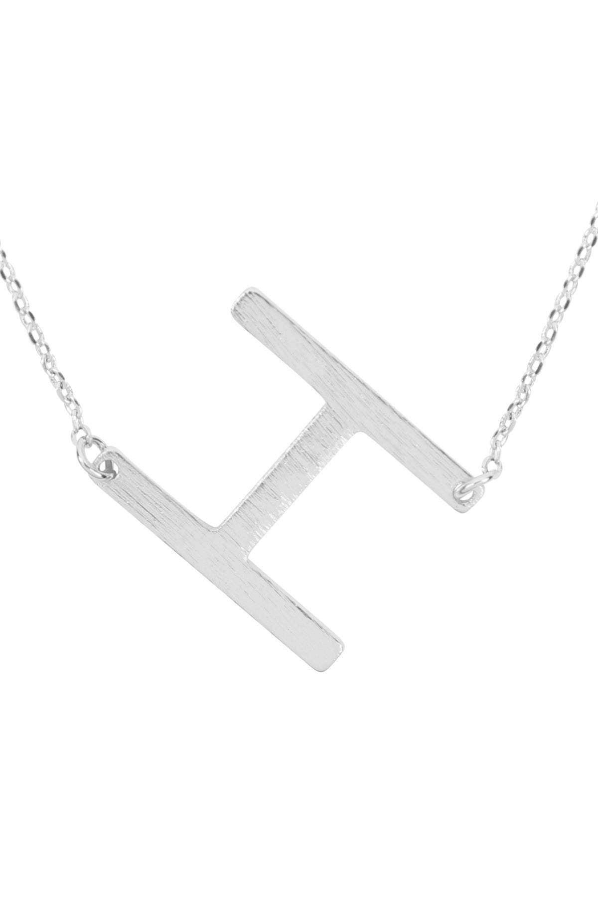 "H" INITIAL ROUGH FINISH CHAIN NECKLACE