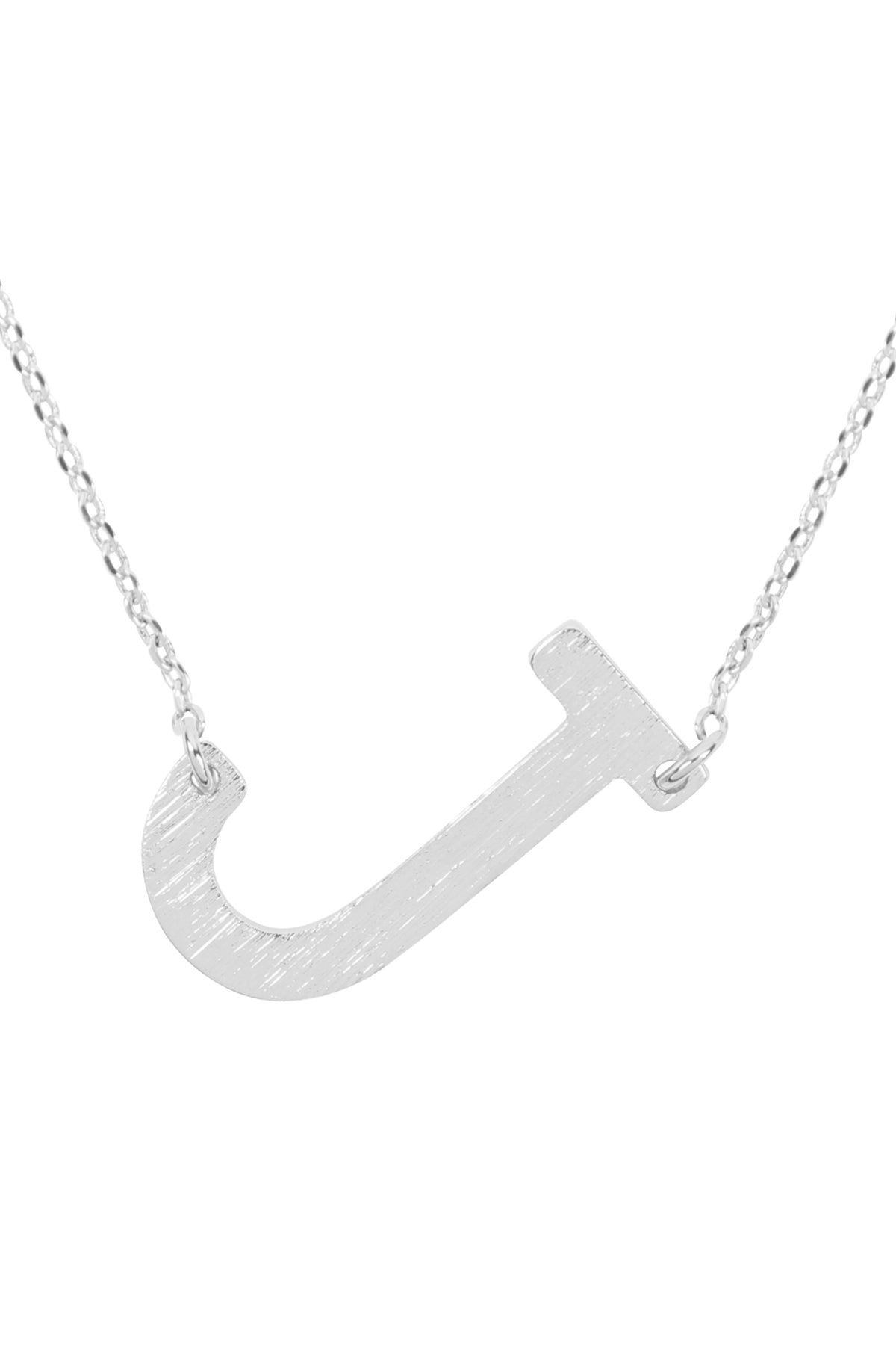 "J" INITIAL ROUGH FINISH CHAIN NECKLACE