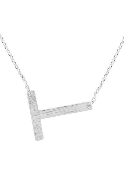"T" INITIAL ROUGH FINISH CHAIN NECKLACE