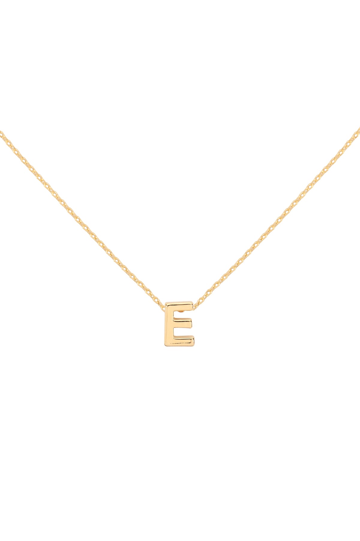 "E" INITIAL DAINTY CHARM NECKLACE