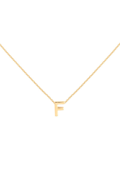 "F" INITIAL DAINTY CHARM NECKLACE