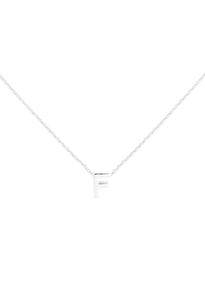 "F" INITIAL DAINTY CHARM NECKLACE