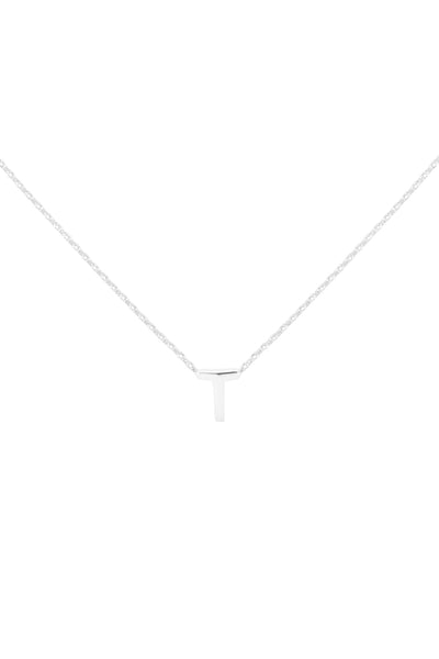 "T" INITIAL DAINTY CHARM NECKLACE