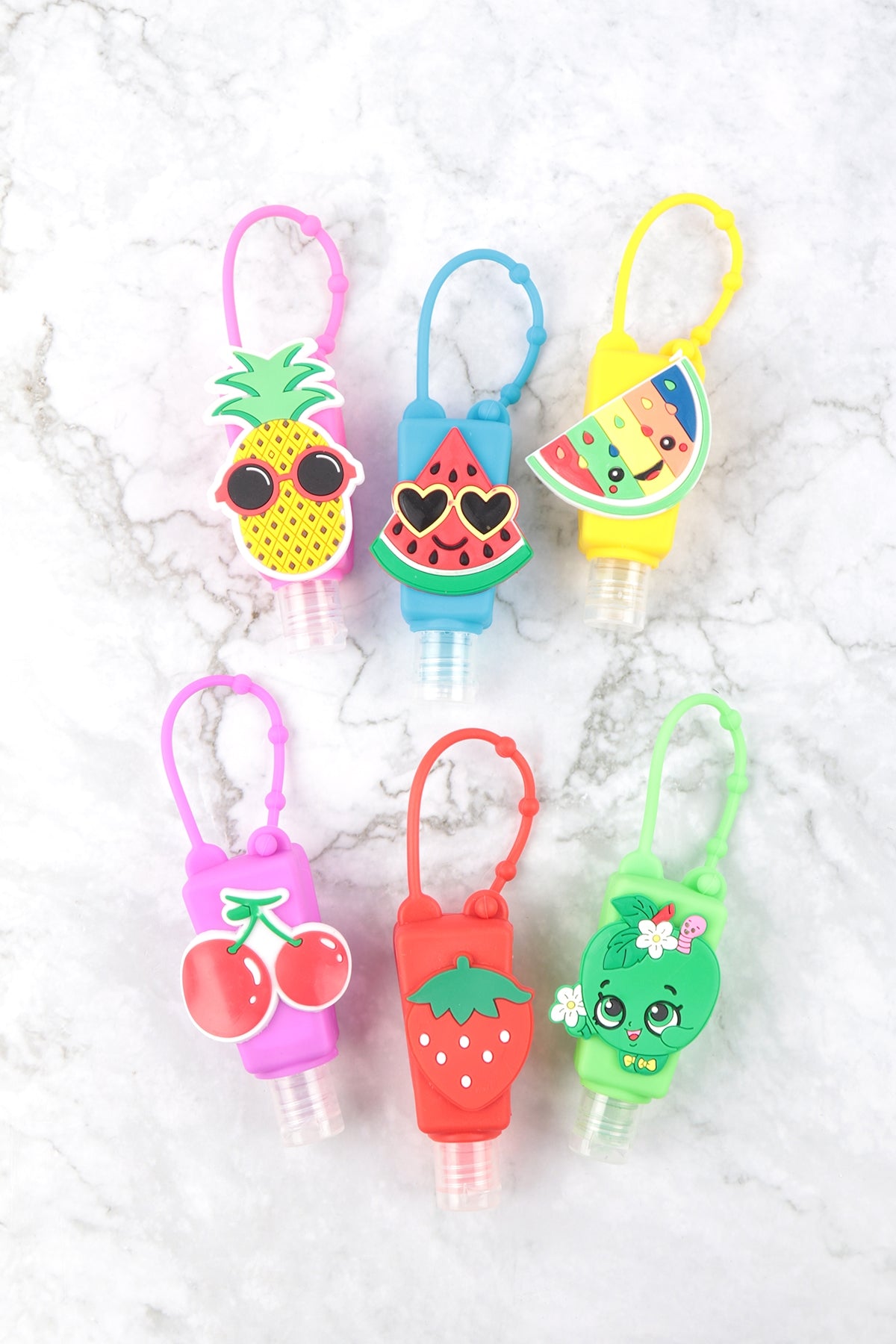 FRUIT HAND SANITIZER BOTTLE KEYCHAIN ASSORTED SET