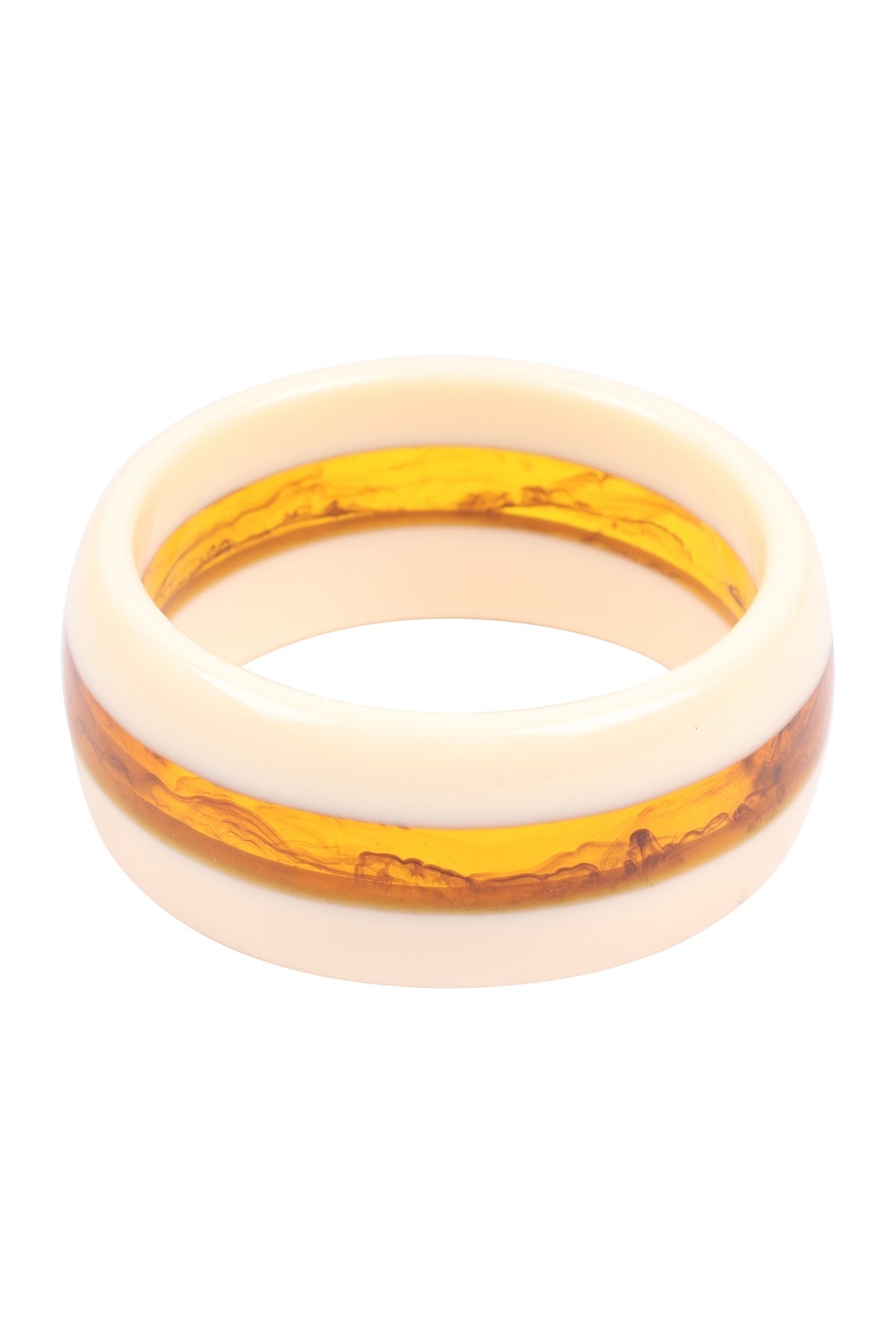 TWO TONE ACETATE BANGLE BRACELET