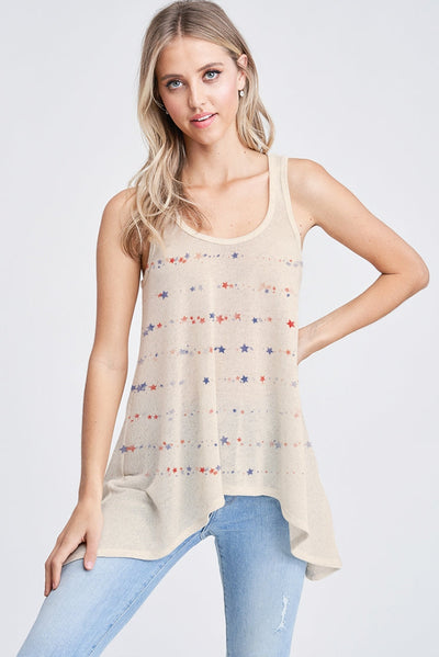 STAR STRIPES KNIT TANK TOP