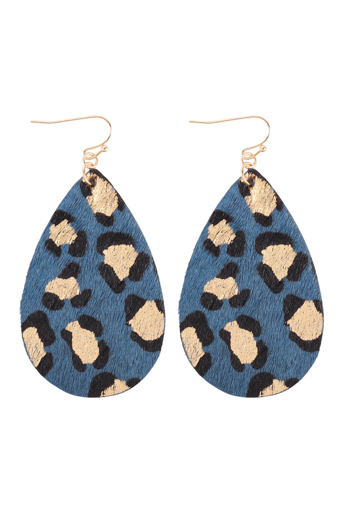 LEOPARD PRINT TEARDROP HOOK EARRINGS