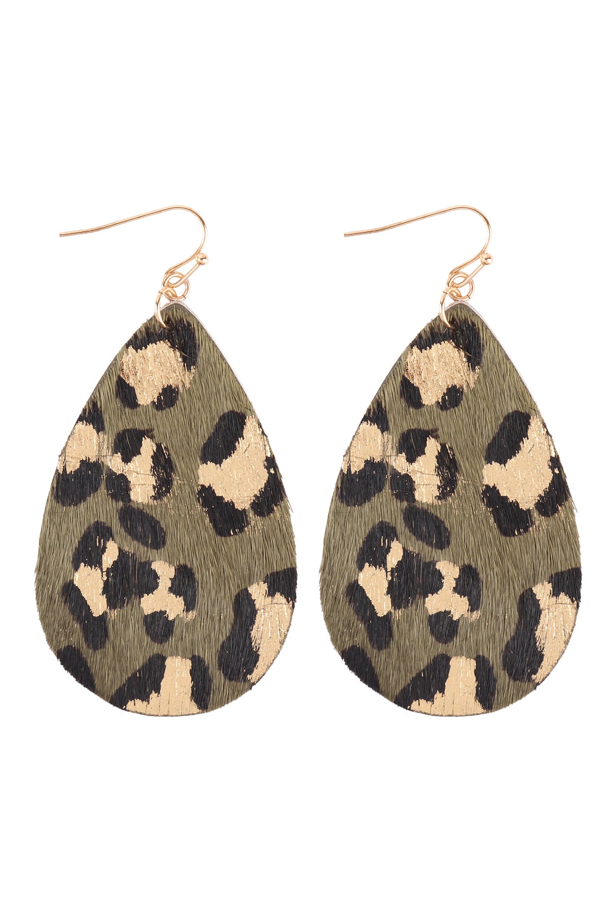 LEOPARD PRINT TEARDROP HOOK EARRINGS