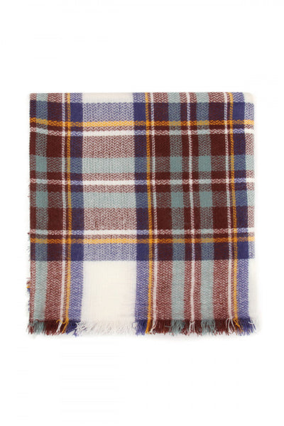 S2-9-2-WAP64SC01 FRINGED PLAID SCARF /6PCS