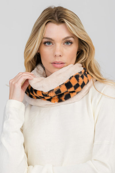 CHECKERED INFINITY SCARF 3 ASSORTED COLORS/12PCS