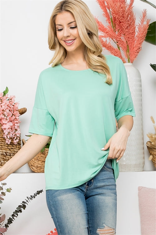 YMT20041-HALF SLEEVE BOAT NECK SOLID OVERSIZED TOP-1-2-2-2