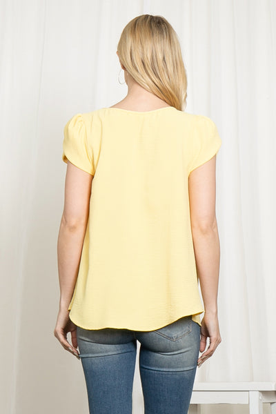 YMT20050X-PLUS SIZE TULIP SLEEVE PLEATED WOVEN TOP 3-2-1