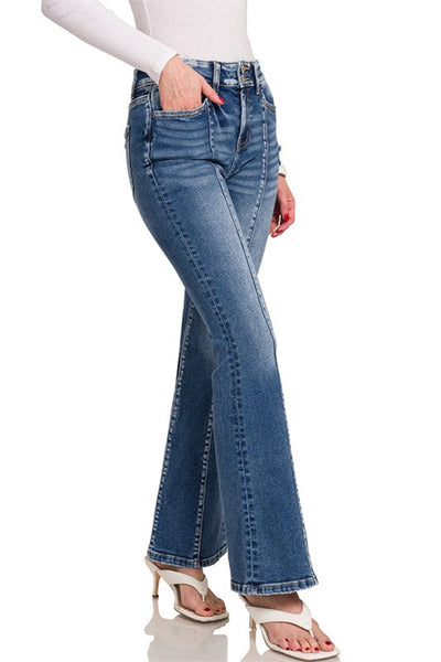 DTP-1944DD-2 BUTTON WAIST BOOTCUT DENIM PANTS W/ CENTER SEAM-1-1-1-1-1-1-1-1-1