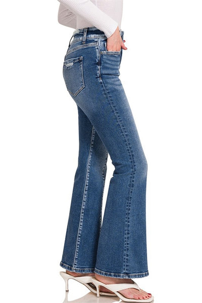 DTP-1944DD-2 BUTTON WAIST BOOTCUT DENIM PANTS W/ CENTER SEAM-1-1-1-1-1-1-1-1-1