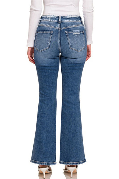 DTP-1944DD-2 BUTTON WAIST BOOTCUT DENIM PANTS W/ CENTER SEAM-1-1-1-1-1-1-1-1-1