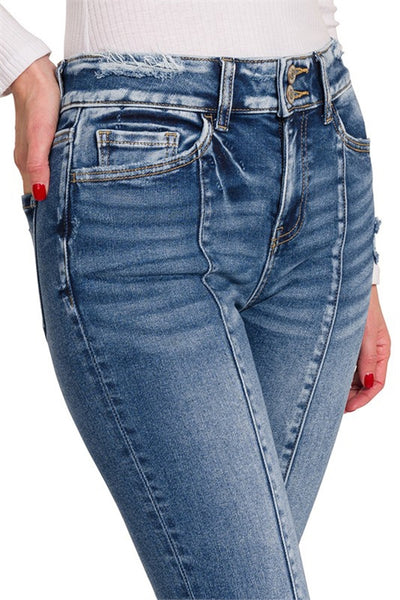 DTP-1944DD-2 BUTTON WAIST BOOTCUT DENIM PANTS W/ CENTER SEAM-1-1-1-1-1-1-1-1-1