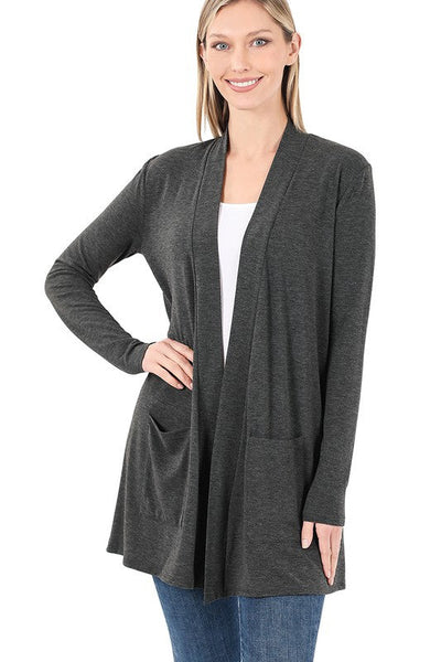 SLOUCHY POCKET OPEN CARDIGAN